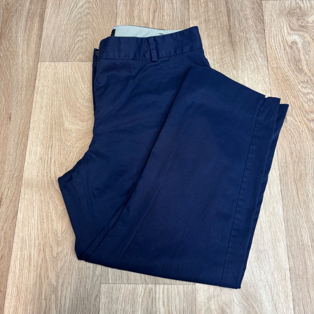 Talbots Signature Navy Blue Ankle Pants Womens Size 14 Straight Leg Trousers